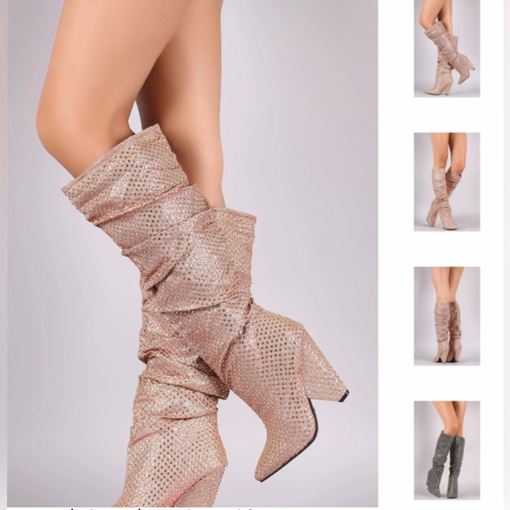 BAMBOO RHINESTONE BOOTS